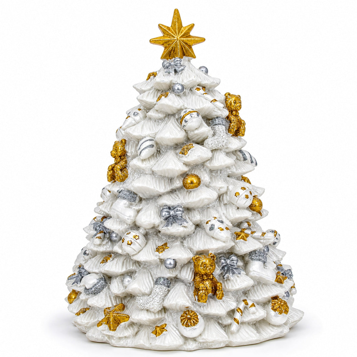 White Christmas Tree Spinning Musical Figurine