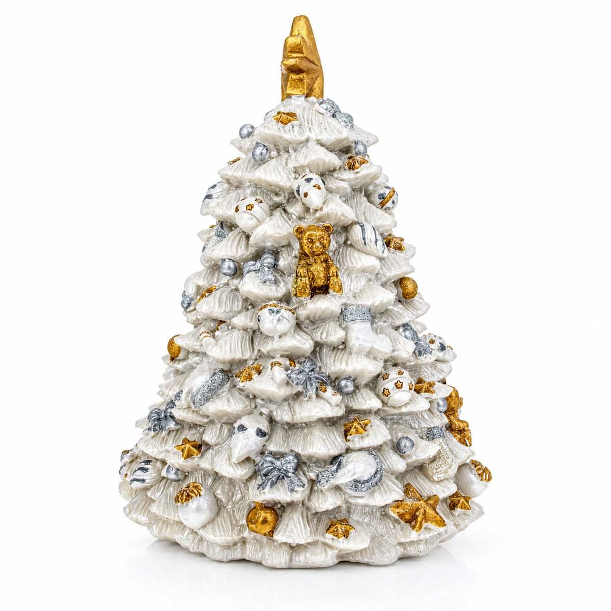 White Christmas Tree Spinning Musical Figurine