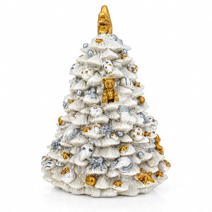 White Christmas Tree Spinning Musical Figurine
