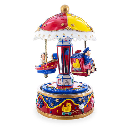 Musical Figurine with Airplane, Boat, and Train