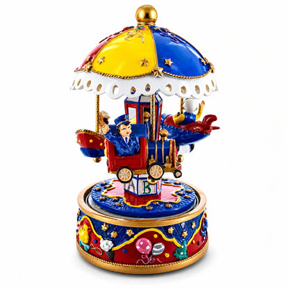 Musical Figurine with Airplane, Boat, and Train