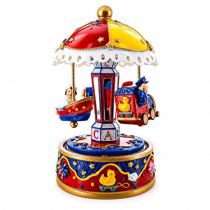 Musical Figurine with Airplane, Boat, and Train