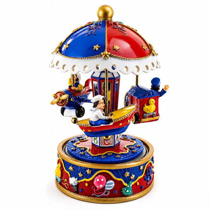 Musical Figurine with Airplane, Boat, and Train
