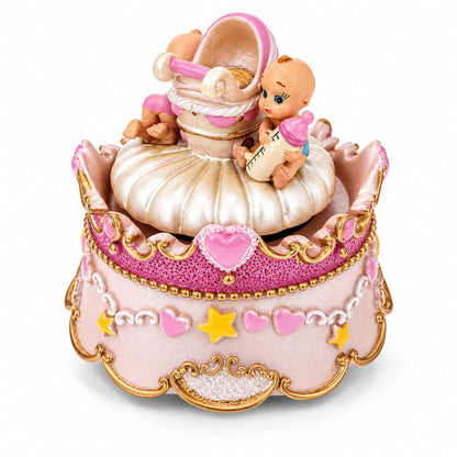 Spinning Musical Figurine with Crawling Babies