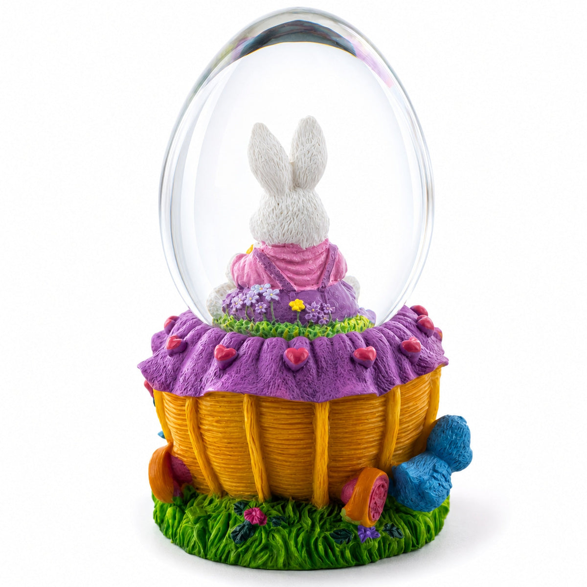 Bunny and Carrots Basket Water Globe