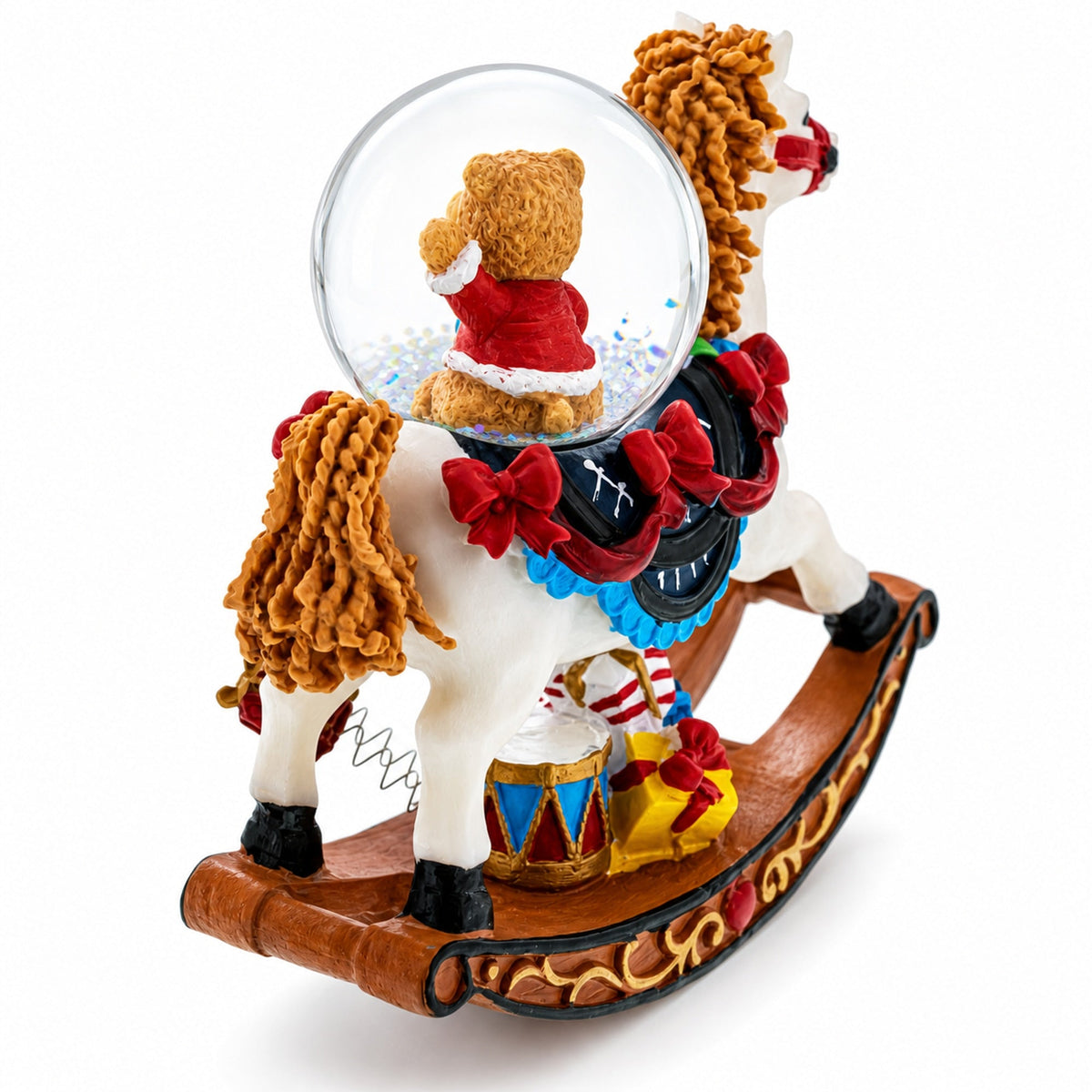 Teddy Bears' Rocking Horse Christmas Water Snow Globe