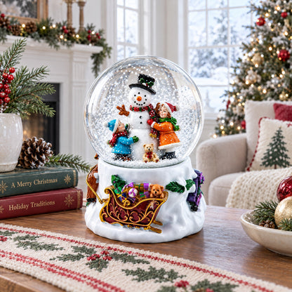 Snowman Embrace Musical Water Snow Globe