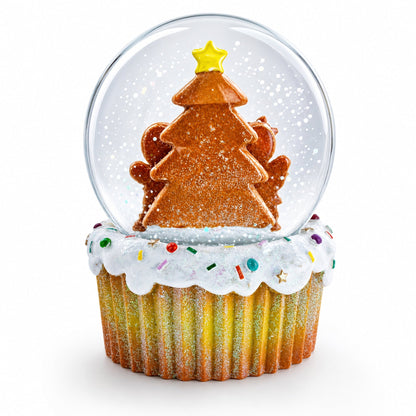 Gingerbread Family and Cupcake Musical Christmas Water Globe