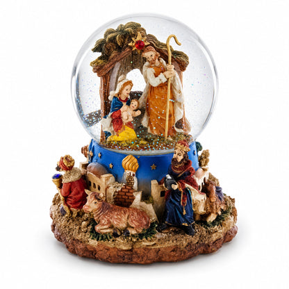 Regal Gift Bearers Nativity Scene Musical Water Snow Globe