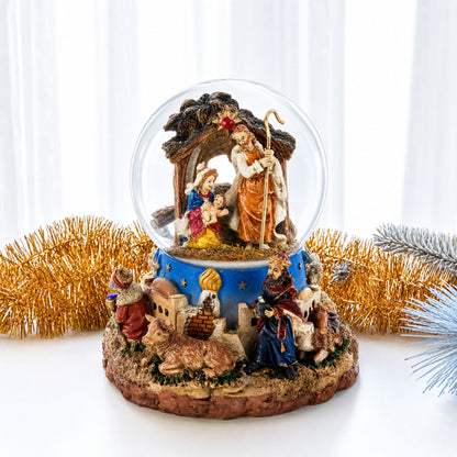 Regal Gift Bearers Nativity Scene Musical Water Snow Globe