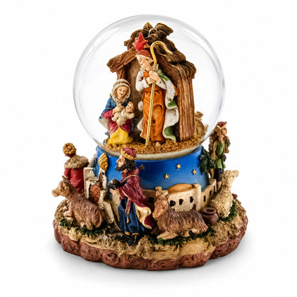 Regal Gift Bearers Nativity Scene Musical Water Snow Globe