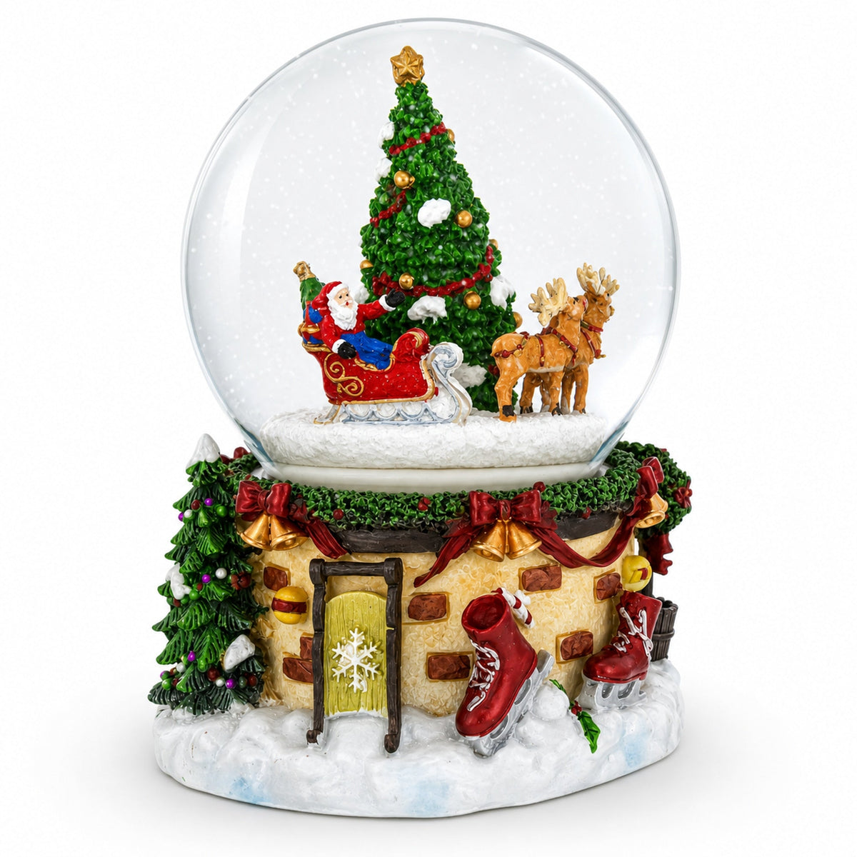 Rotating Santa's Tree Serenade Musical Water Globe
