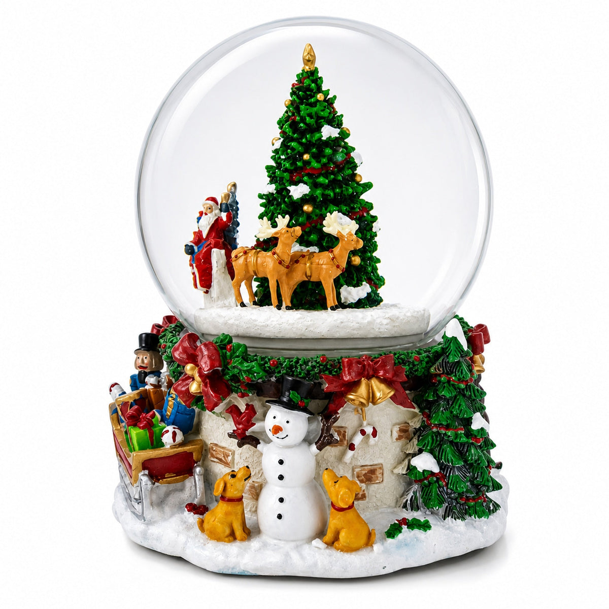Rotating Santa's Tree Serenade Musical Water Globe