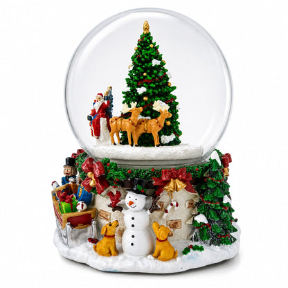 Rotating Santa's Tree Serenade Musical Water Globe