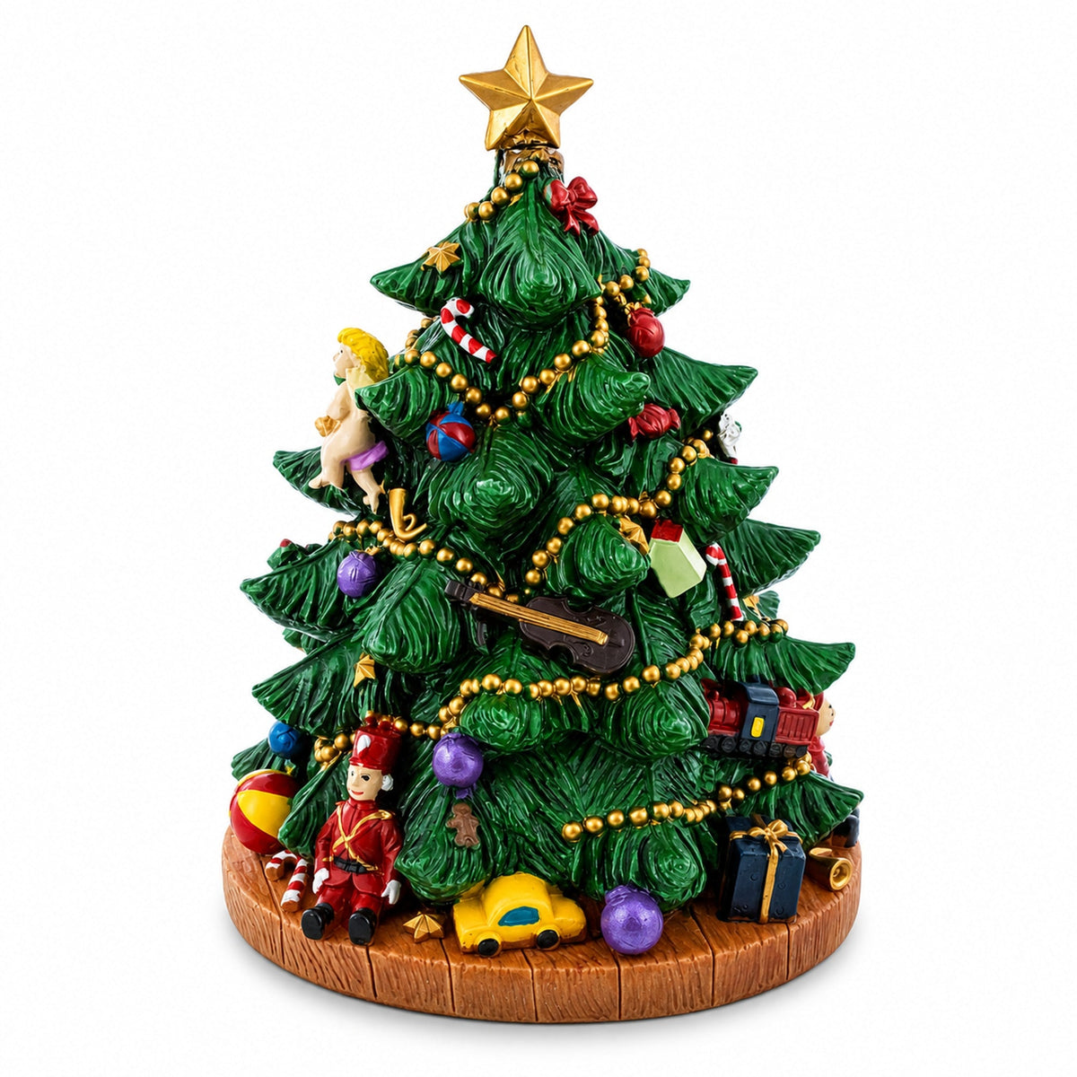 Tabletop Tree Spinning Musical Christmas Figurine