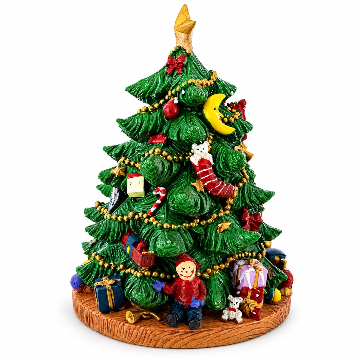 Tabletop Tree Spinning Musical Christmas Figurine