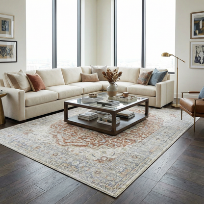 Emke Flat Pile Washable Rug - Clearance