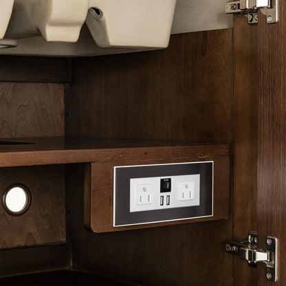James Martin Amberly 36" Dual Mount Single Bathroom Vanity, Mid-Century Walnut