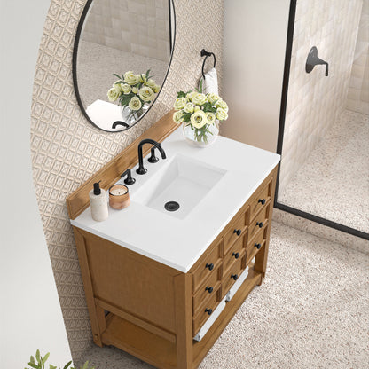 James Martin Malibu 36" Single Bathroom Vanity, Amber Birch