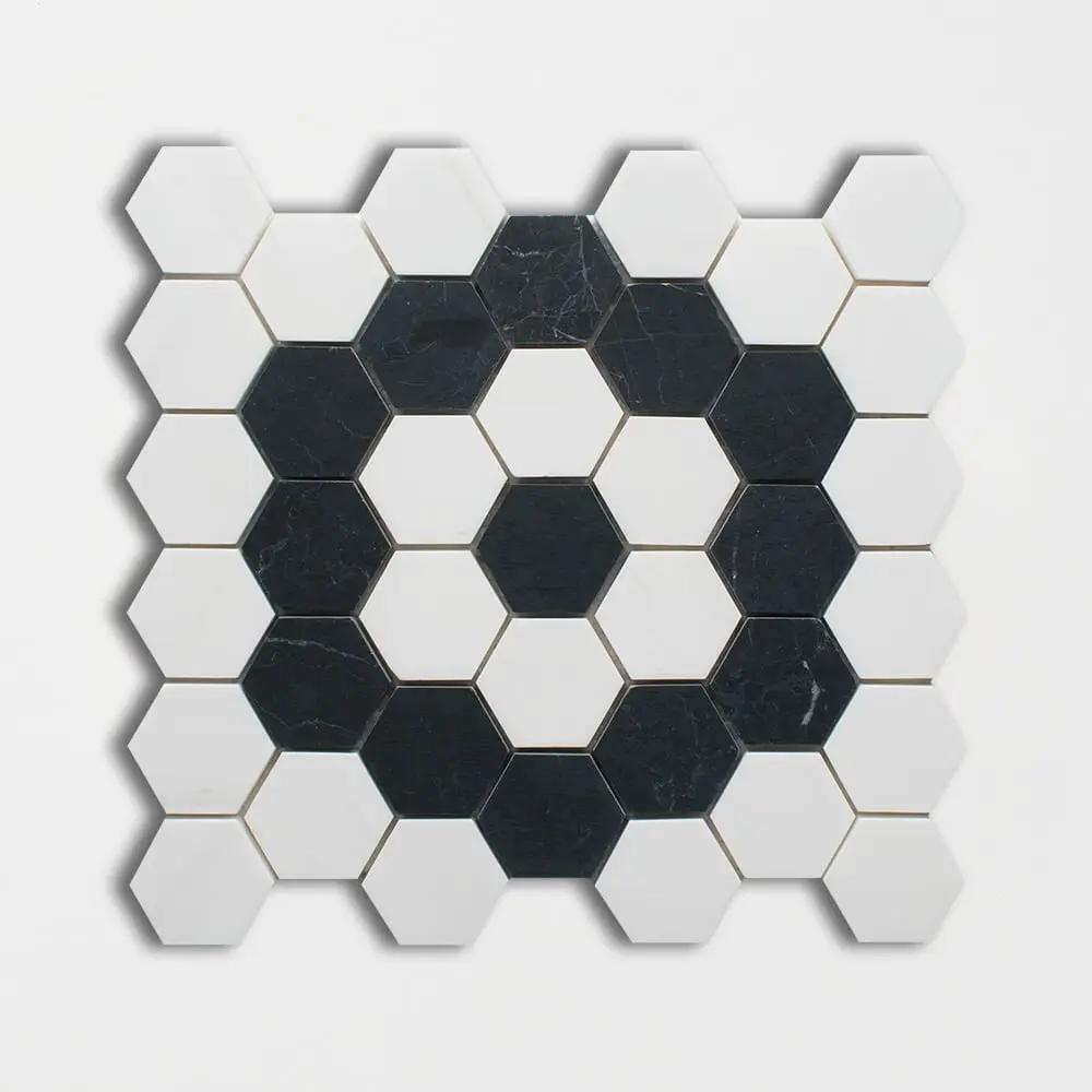 Pola Polished Hexagon Marble Mosaics 12x12