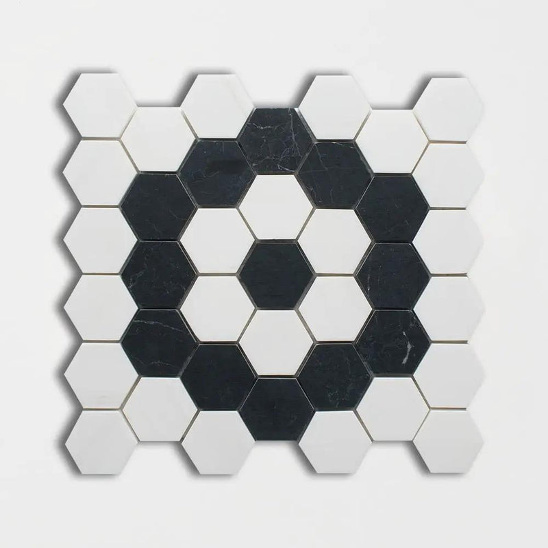 Pola Polished Hexagon Marble Mosaics 12x12