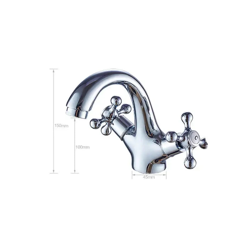 Polished brass dual cross handle bathroom bidet faucet