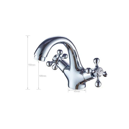 Polished brass dual cross handle bathroom bidet faucet