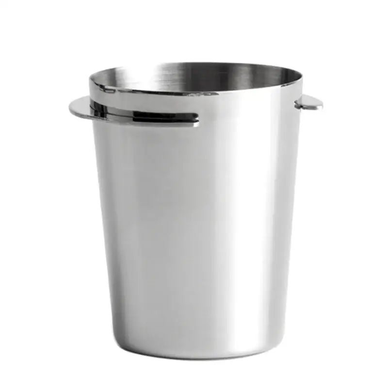 Polished chrome stainless steel espresso dosing cup kitchen tool