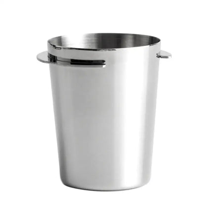 Polished chrome stainless steel espresso dosing cup kitchen tool