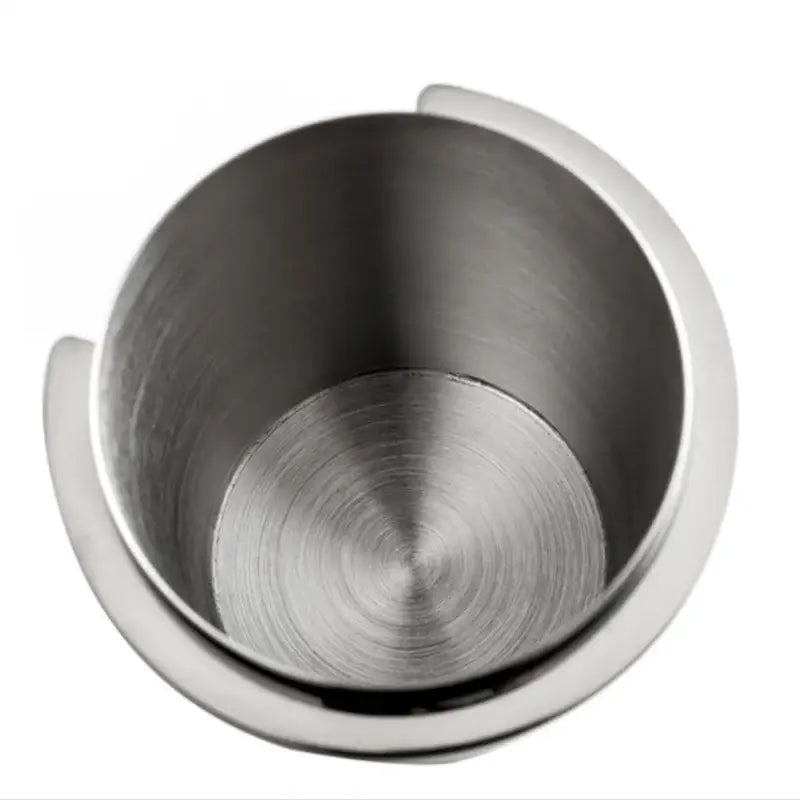 Polished chrome stainless steel espresso dosing cup kitchen tool
