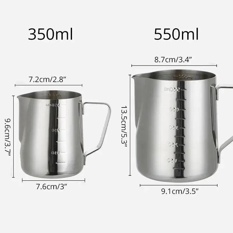 Polished stainless steel frothing cup kitchen latte art pitcher