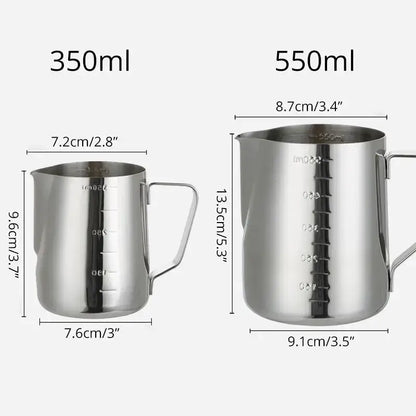 Polished stainless steel frothing cup kitchen latte art pitcher