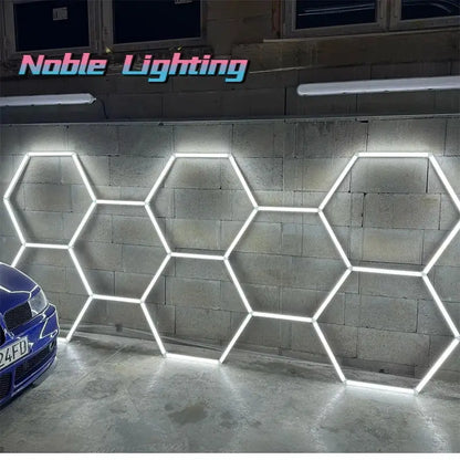 Polygonal snowflake geometric led lights garage workshop decor