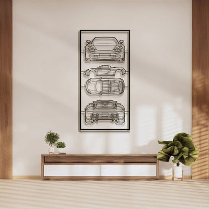 2003 Carrera GT Quad Profile Metal Frame Silhouette - MT1459