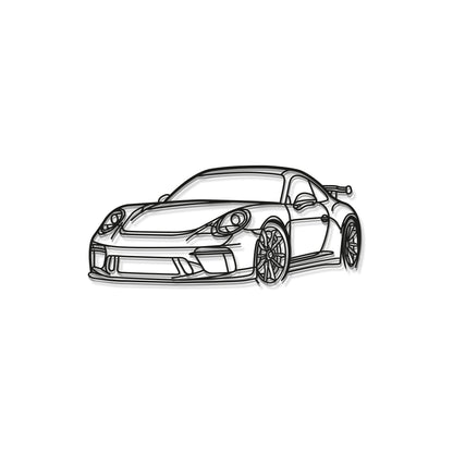911 GT3 Model 991 Perspective Metal Car Wall Art - MT0852