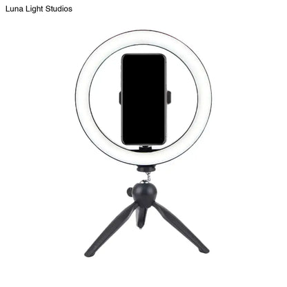 Portable black and white led ring light bedroom phone tripod 110v-120v