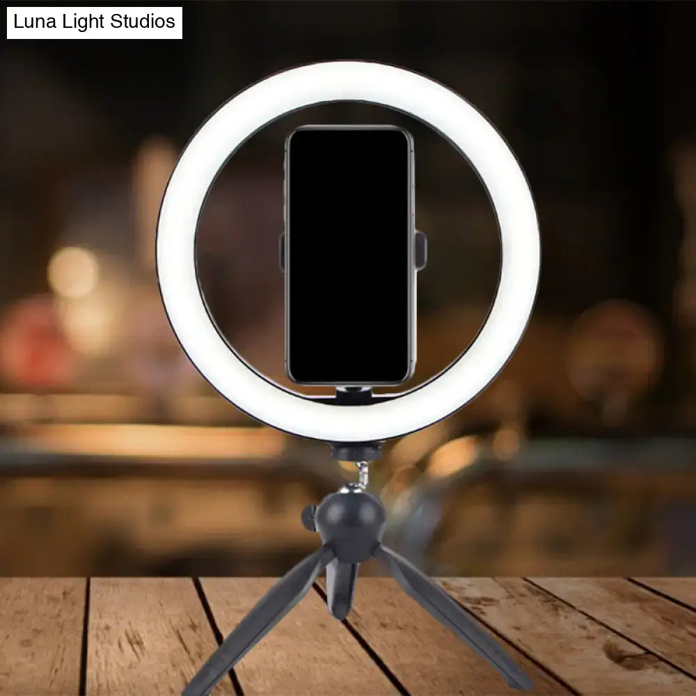 Portable black and white led ring light bedroom phone tripod 110v-120v