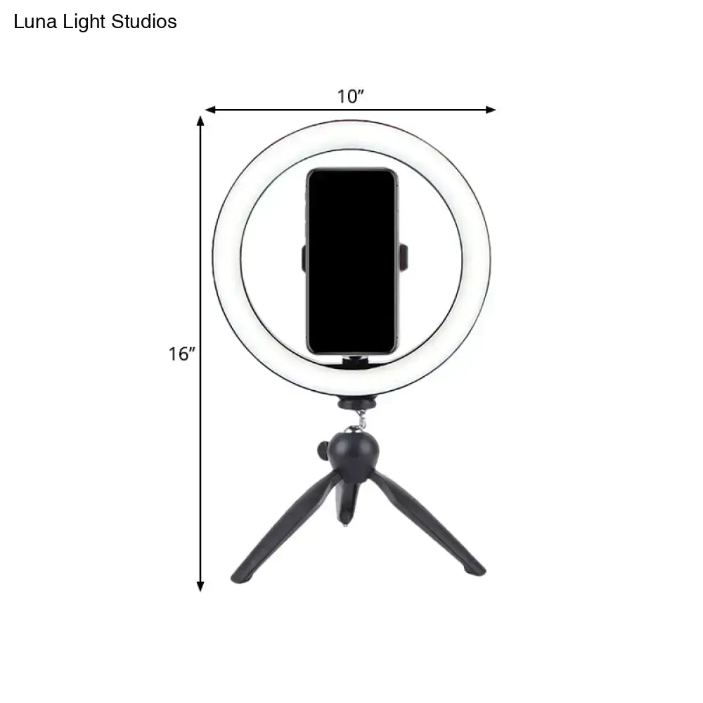 Portable black and white led ring light bedroom phone tripod 110v-120v
