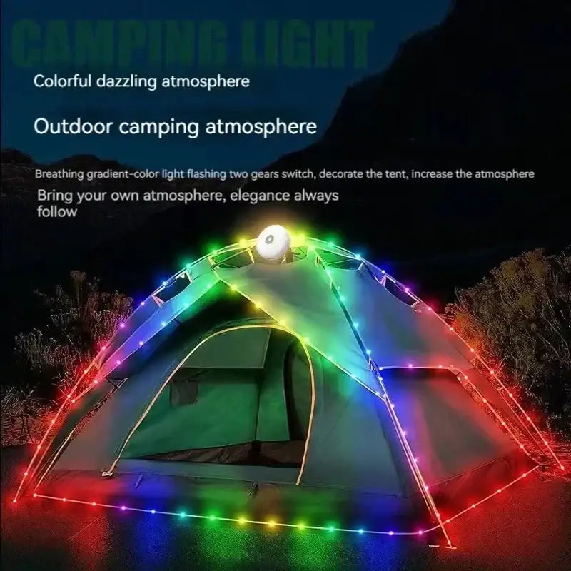 Portable white and black led camping light strip garden tent decor