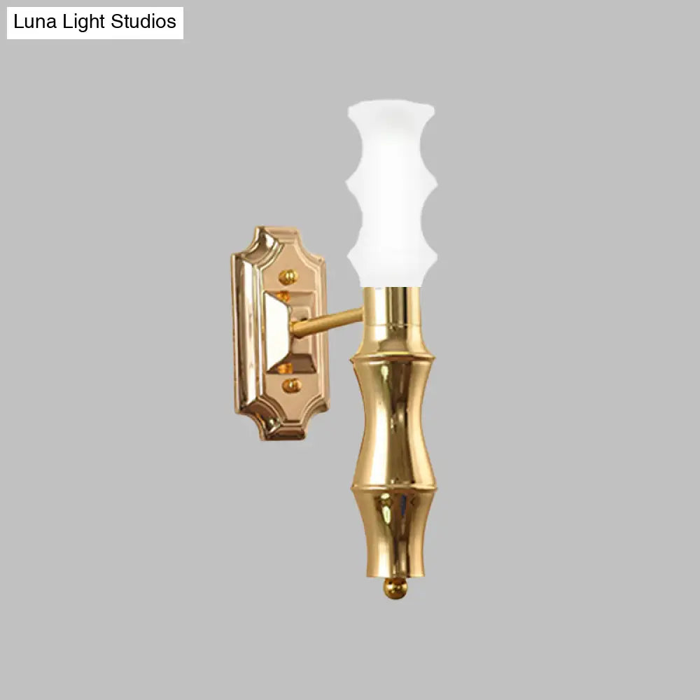 DecorBites™ Post-Modern Bamboo Sconce Metal 1 Light Brass Fixture for Living Room Lighting