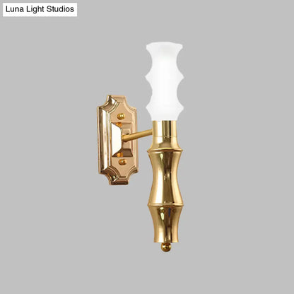 DecorBites™ Post-Modern Bamboo Sconce Metal 1 Light Brass Fixture for Living Room Lighting