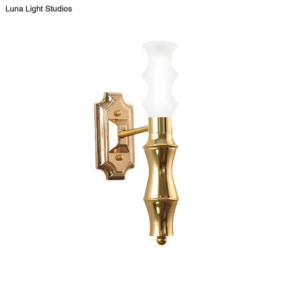 DecorBites™ Post-Modern Bamboo Sconce Metal 1 Light Brass Fixture for Living Room Lighting