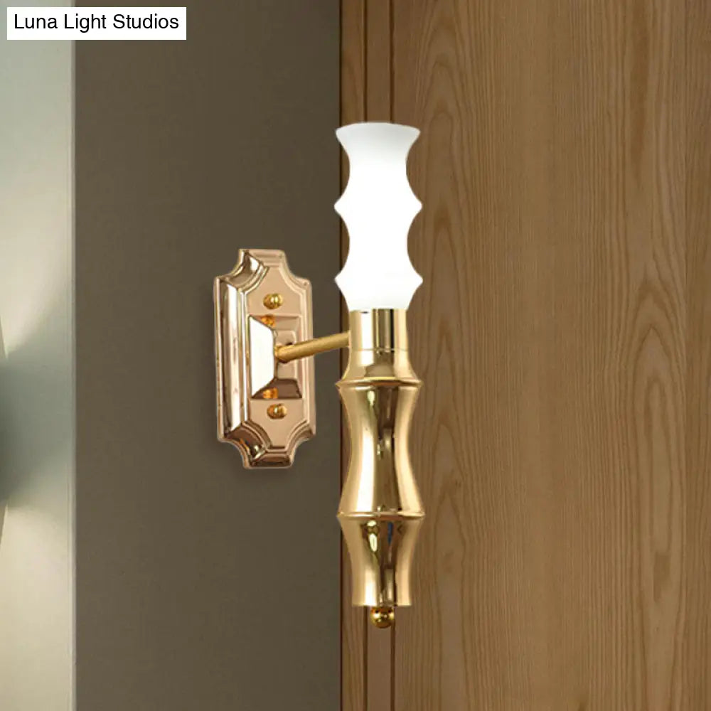 DecorBites™ Post-Modern Bamboo Sconce Metal 1 Light Brass Fixture for Living Room Lighting