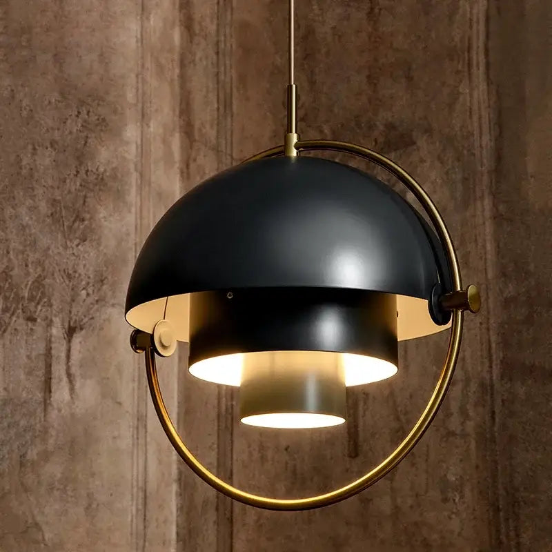 Post modern black & gold iron pendant lights for dining room