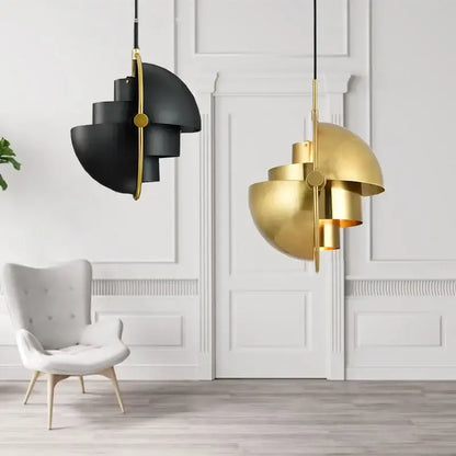Post modern black & gold iron pendant lights for dining room