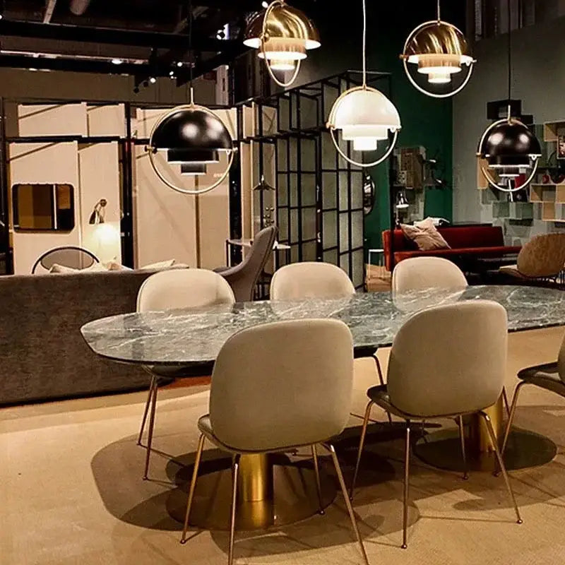 Post modern black & gold iron pendant lights for dining room