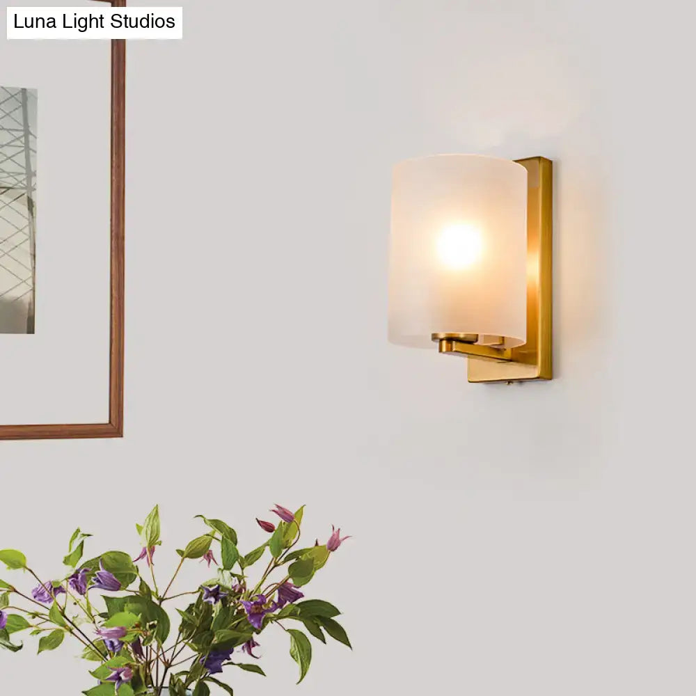 Post modern brass wall sconce bedroom clear textured white light