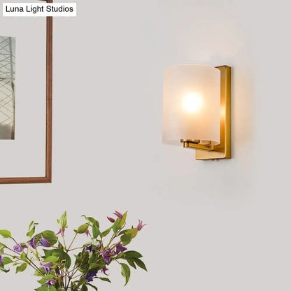 Post modern brass wall sconce bedroom clear textured white light