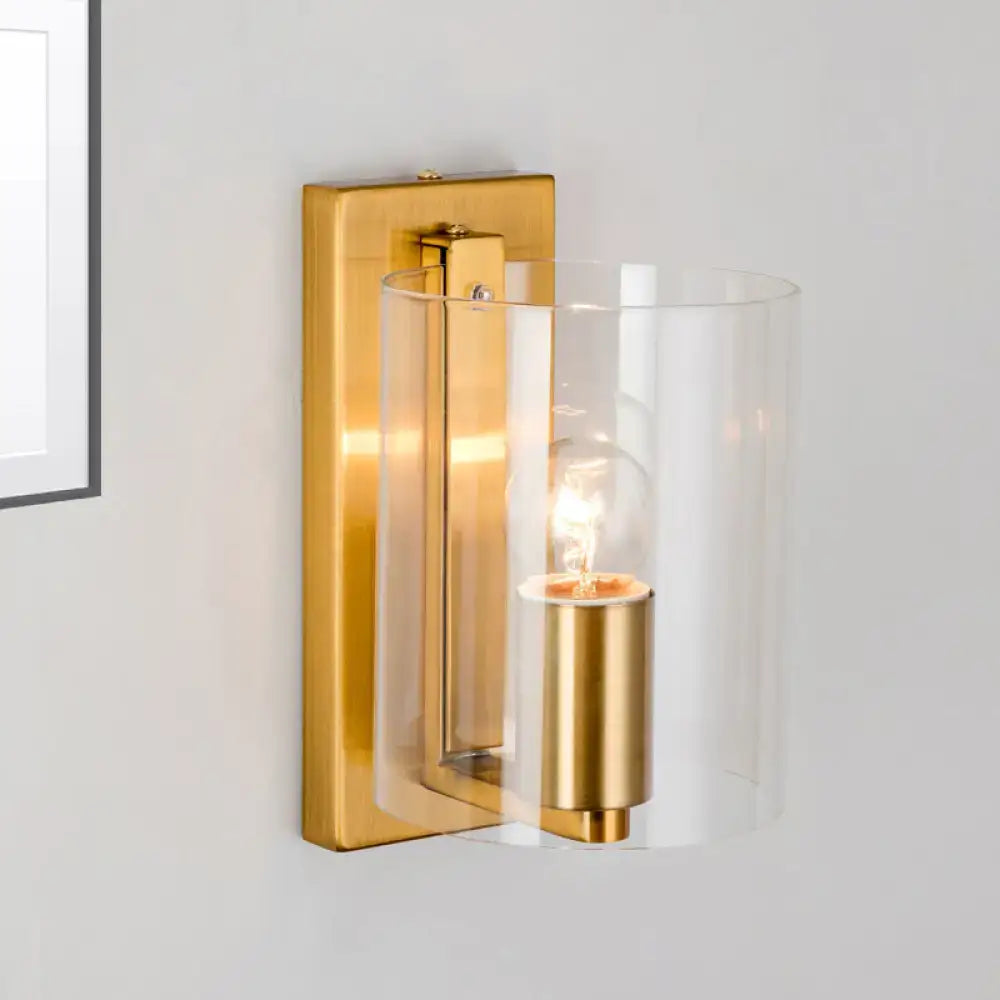 Post modern brass wall sconce bedroom clear textured white light