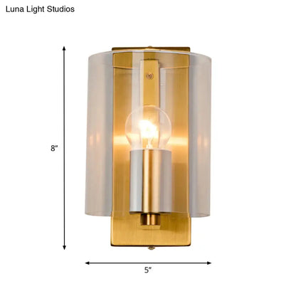 Post modern brass wall sconce bedroom clear textured white light
